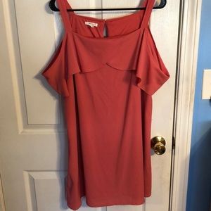 Peach dress off the shoulders